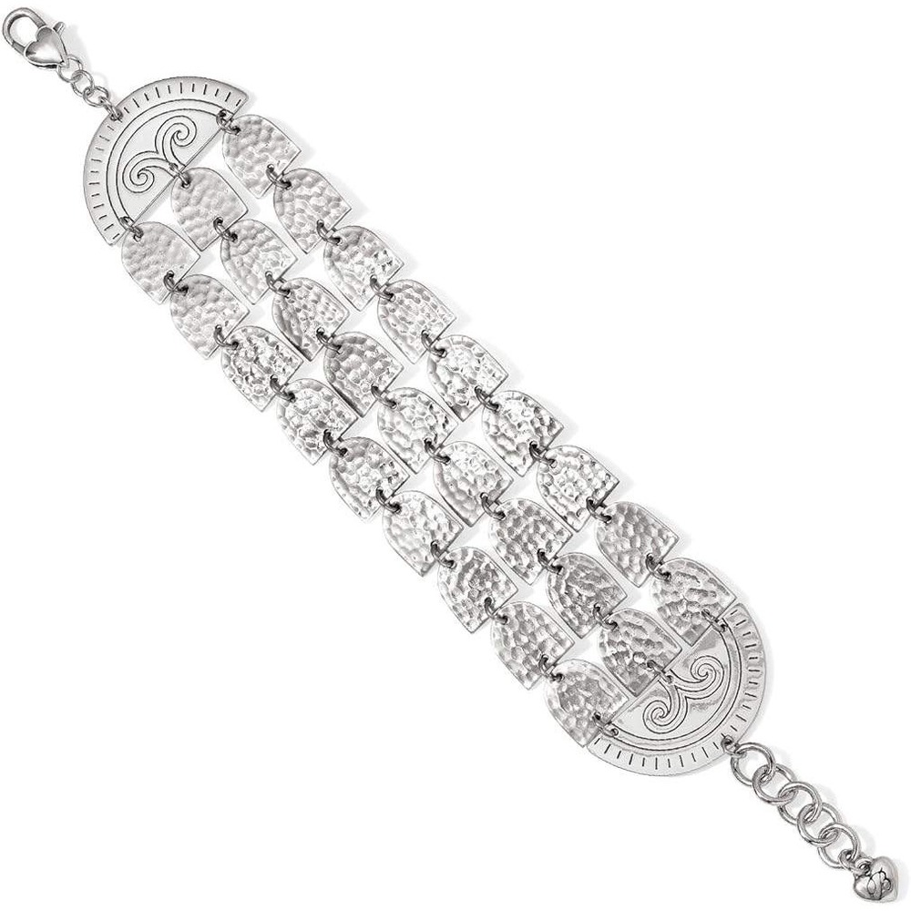 Brighton Marrakesh Soileil Wide Bracelet Silver Plated Hammered Shield‎ Boho